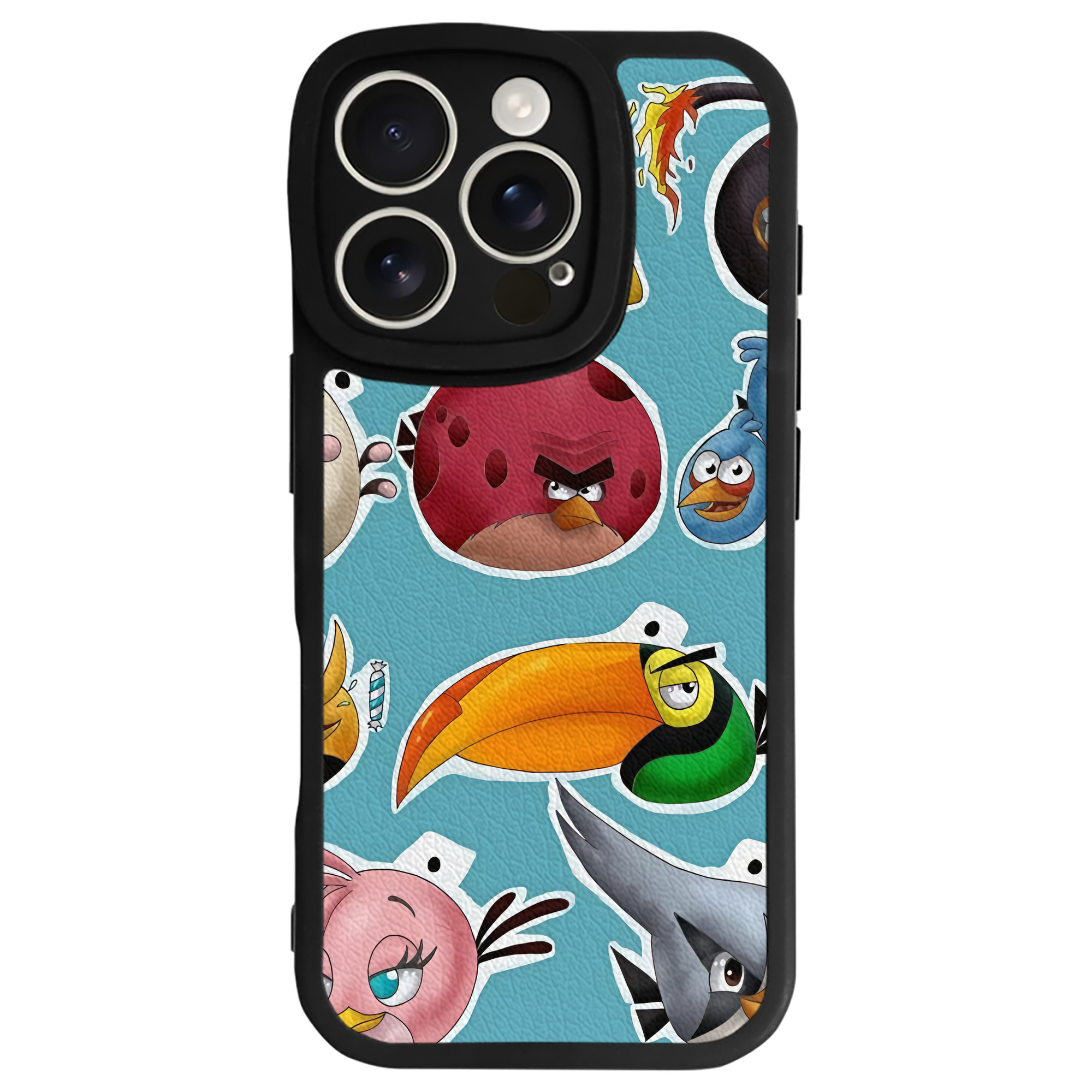（画像用） Angry Birds アングリーバード 【iPhone 16シリーズ対応】シリコンスマホケース（レザー調） 材質：シリコン
